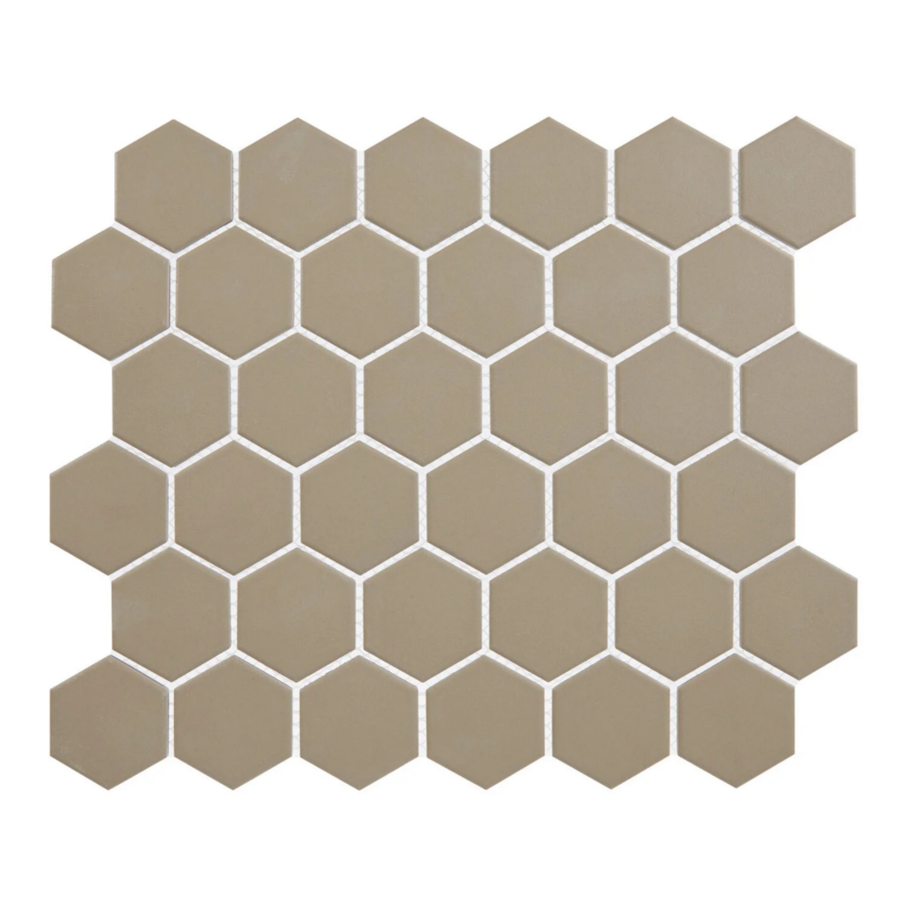 Khaki 2″ Hexagon Matte