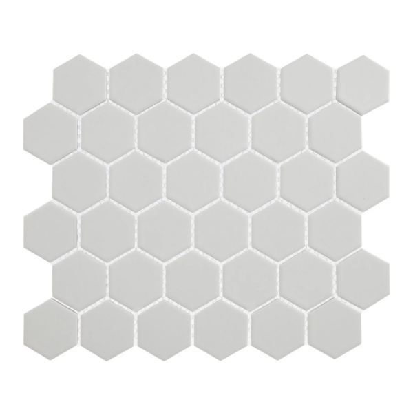 White 2″ Hexagon Matte